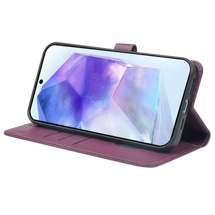 OEM - Mobilskal till Samsung Galaxy S26 Plus Magnetlås Fyrklöver KonstLäder - Lila
