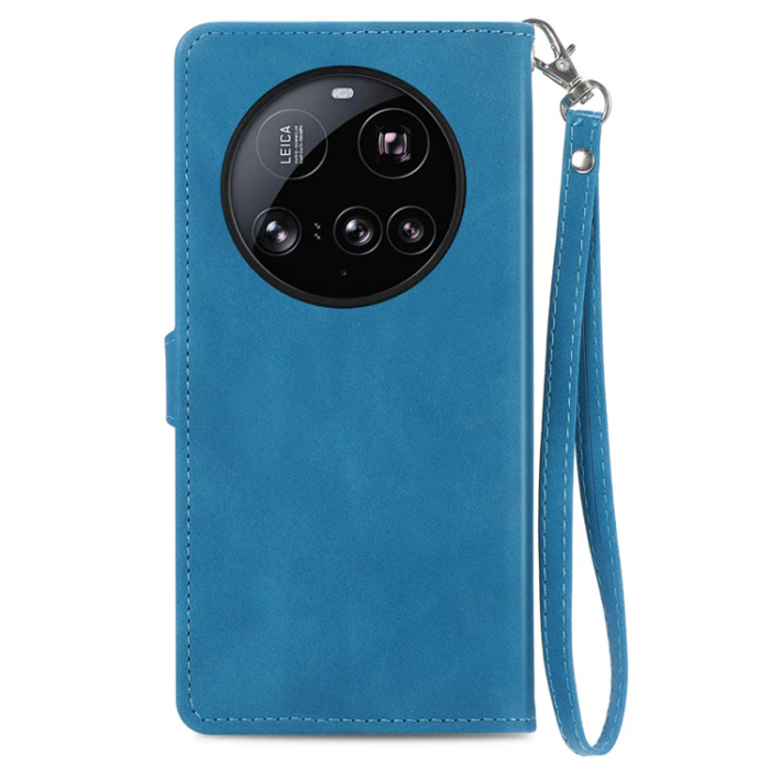 A-One Brand - Xiaomi 15 Ultra Plånboksfodral Flower Imprint Zipper - Blå