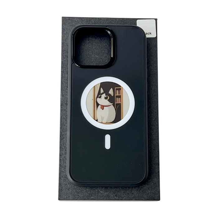 A-One Brand - iPhone 14 Pro Max Mobilskal MagSafe 4 Colors NFC DIY Smart E-Ink - Svart