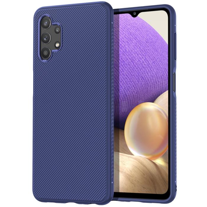 A-One Brand - Twill Texture Flexicase Skal till Galaxy A32 5G - Blå