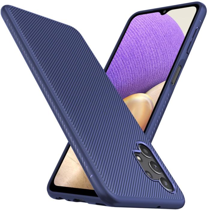A-One Brand - Twill Texture Flexicase Skal till Galaxy A32 5G - Blå