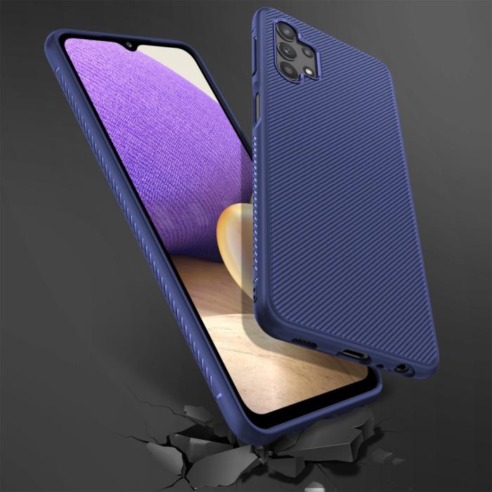 A-One Brand - Twill Texture Flexicase Skal till Galaxy A32 5G - Blå