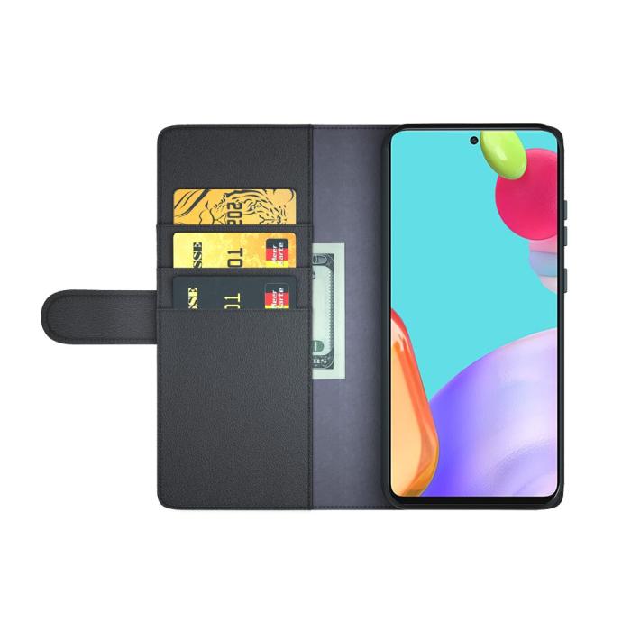 UTGATT1 - Genuine Split Plånboksfodral Galaxy A52 5G - Brun