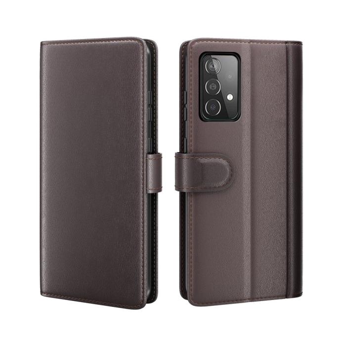 UTGATT1 - Genuine Split Plånboksfodral Galaxy A52 5G - Brun