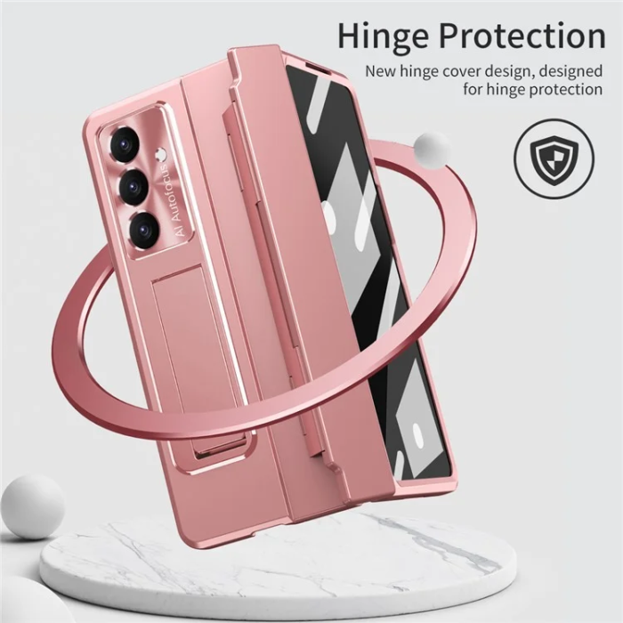 A-One Brand - Galaxy Z Fold 7 5G Mobilskal med Skärmskydd Hinge - Rosa