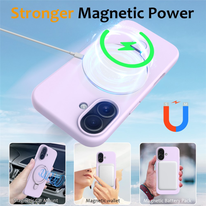 A-One Brand - iPhone 17 Mobiskal MagSafe Kickstand PC + Silikon - Lila