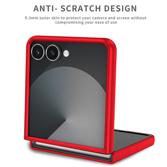 A-One Brand - Galaxy Z Flip 7 5G Mobilskal Rotatable Ring Kickstand - Röd