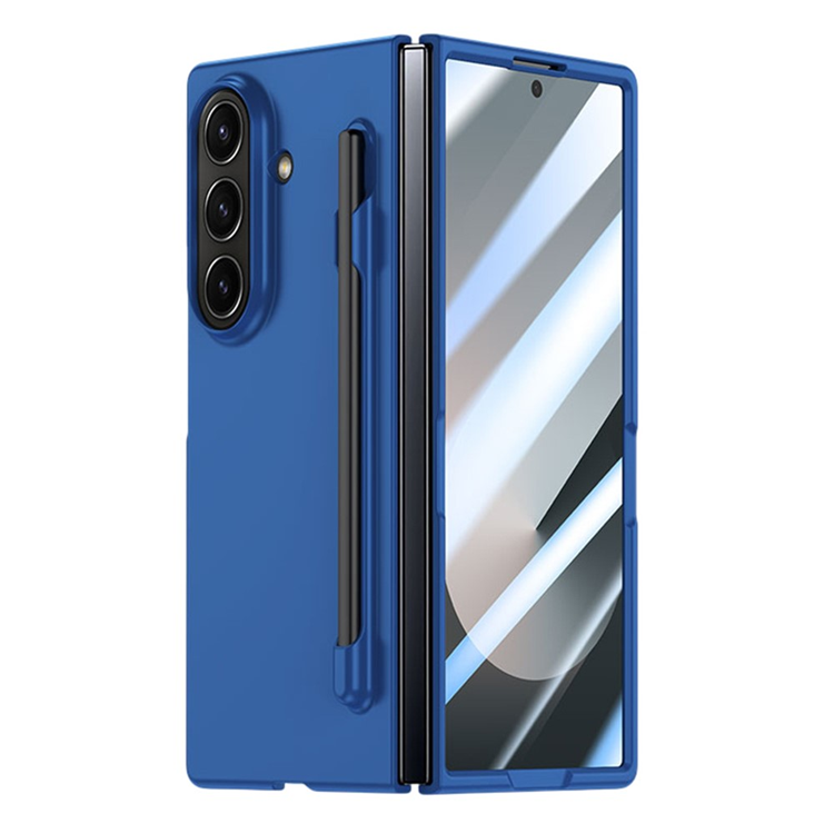 Galaxy Z Fold 7 Mobilskal med Härdat glas och Pennfack Skin Feel - Blå | 2353 | AlltMobil