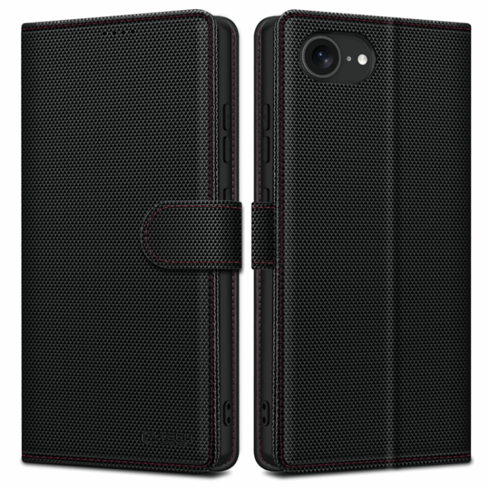 Tech-Protect - Tech-Protect iPhone 16e Plånboksfodral RS - Svart/Röd