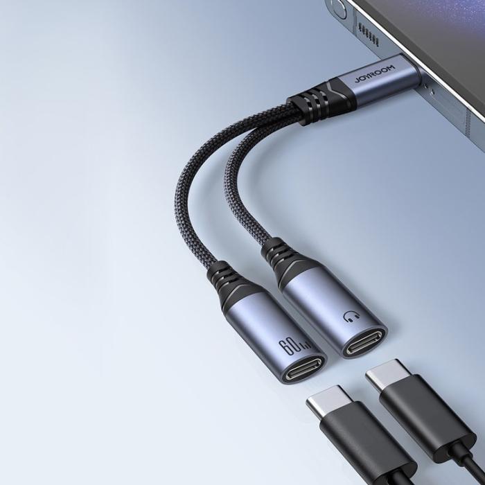 Joyroom - Joyroom USB-C Till 2x USB-C DAC Adapter - Svart