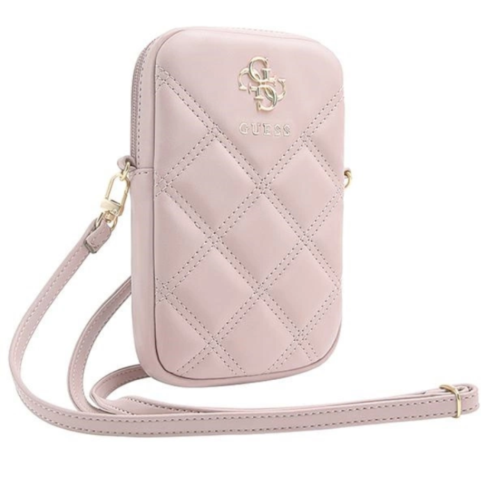 Guess - Guess Mobilväska Zip Quilted 4G - Rosa