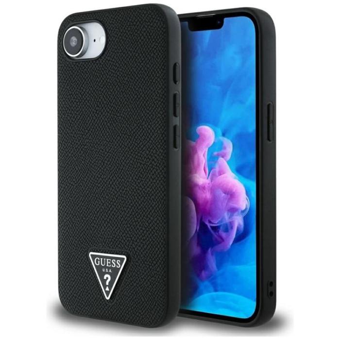Guess - Guess iPhone 16e Mobilskal MagSafe Grained Triangle - Svart