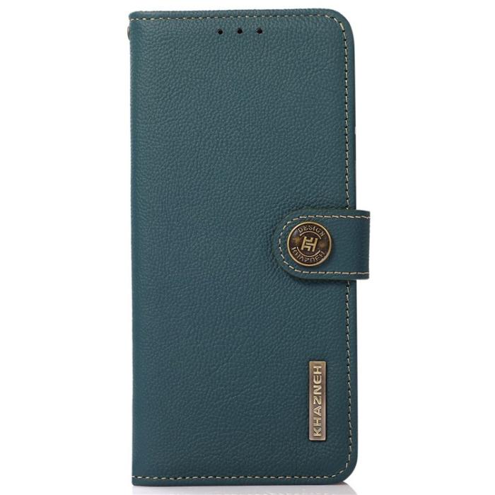 KHAZNEH - KHAZNEH Galaxy S23 Plånboksfodral Äkta Läder RFID - Grön