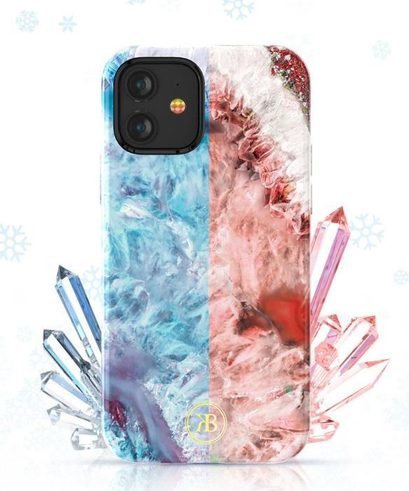 Kingxbar - Kingxbar Agate Mobilskal iPhone 12 mini - Röd