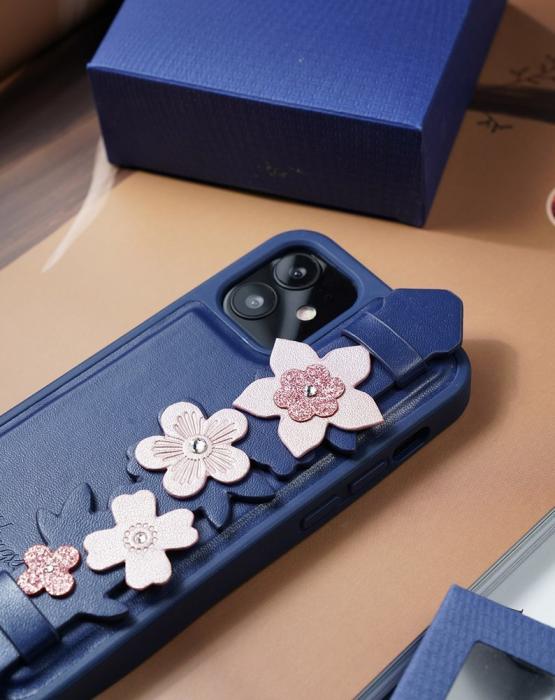 Kingxbar - Kingxbar Sweet Swarovski Crystals Mobilskal iPhone 12 mini - Blå