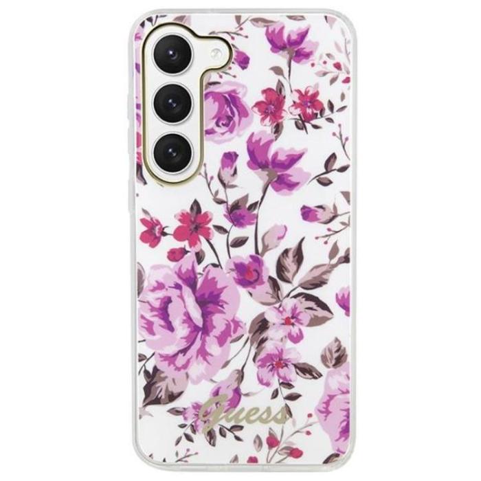 Guess - Guess Galaxy S23 Mobilskal Flower Collection - Vit