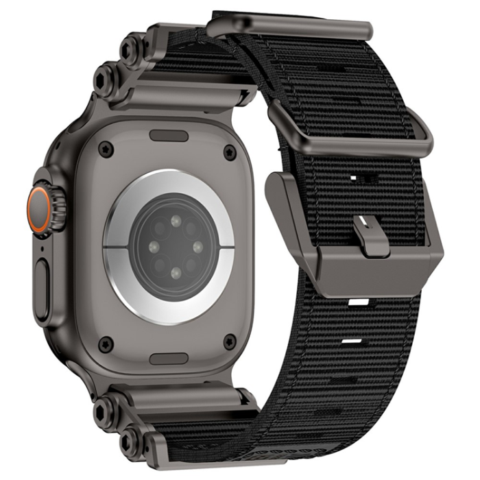 A-One Brand - Apple Watch 42/44/45/46/49mm Armband Nylon - Svart