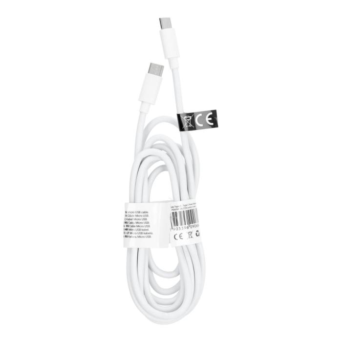 Forcell - USB-C till USB-C kabel Power Delivery PD60W 3A C293 2m - Vit