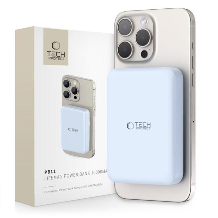 Tech-Protect - Tech-Protect Magsafe Powerbank 10000mAh PB11 LifeMag - Blå