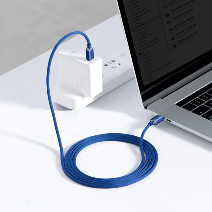 BASEUS - Baseus USB-C till USB-C Kablar 100W 2m - Blå