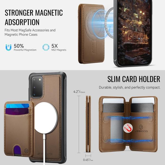 OEM - JEEHOOD Mobilskal till Samsung Galaxy S20 5G Konstläder - Brun