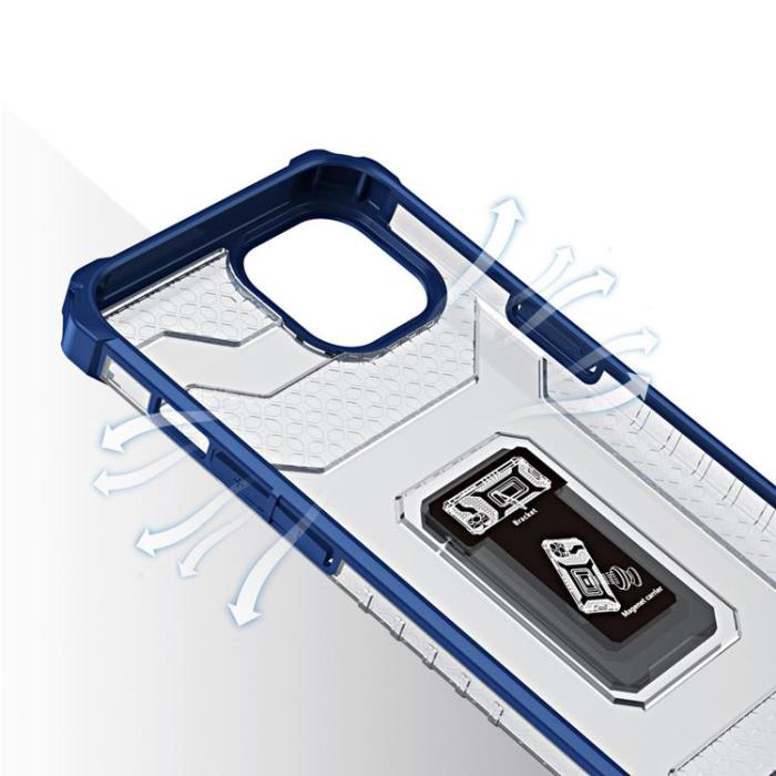 OEM - Crystal Ring Kickstand Skal iPhone 12 - Blå