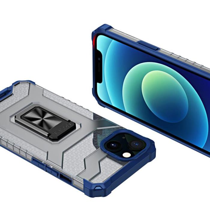 OEM - Crystal Ring Kickstand Skal iPhone 12 - Blå