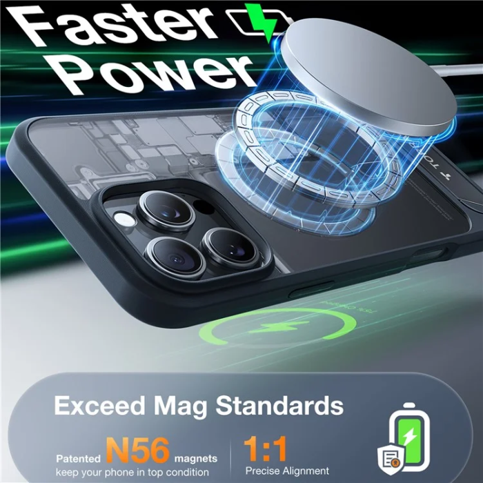 Torras - Torras iPhone 16 Pro Max Mobilskal Magsafe Kickstand - Svart