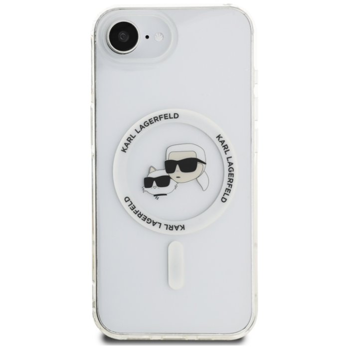 Guess - Guess iPhone 16e Mobilskal Magsafe Metal Karl Head - Vit
