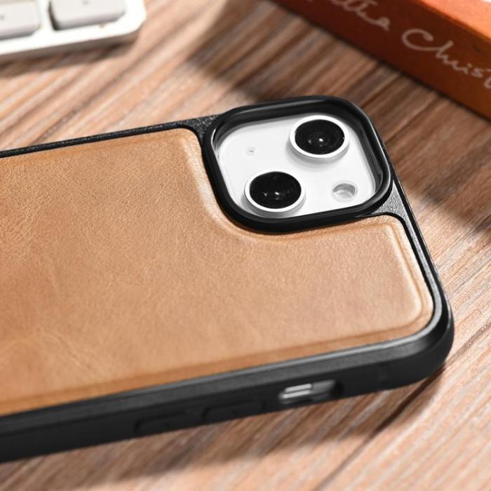 ICARER - iCarer iPhone 14 Plus Skal Magsafe Aktä Läder - Light Brun