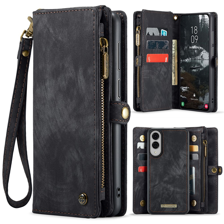 CASEME Galaxy S25 Edge Plånboksfodral Med Rem - Svart | 2353 | AlltMobil
