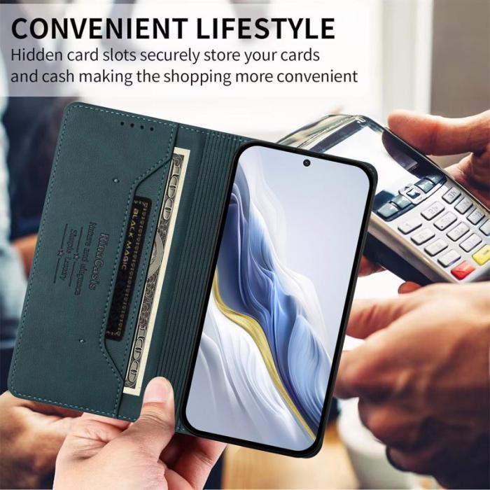 OEM - RINACASIS Samsung Galaxy A57 Plånboksfodral Konstläder RFID Skydd - Grön