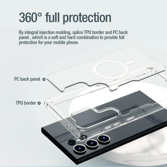 Nillkin - Nillkin Galaxy S24 Ultra Mobilskal Magsafe Nature Pro Armored - Vit