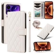 A-One Brand - Xiaomi 17 Pro Plånboksfodral Rhombus Läder Med Rem - Vit