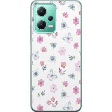 iSecrets - Mobilskal till Xiaomi Redmi Note 12 med Blommor och fj&auml;rillar