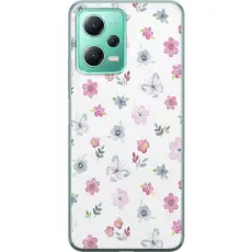 Gustaf - Mobilskal till Xiaomi Redmi Note 12 med Blommor och fj&auml;rillar