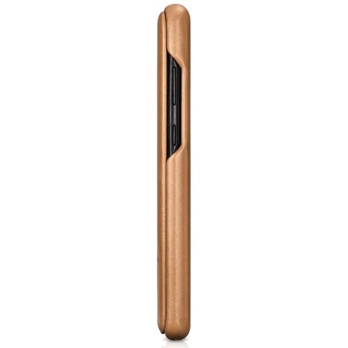 UTGATT1 - iCarer Galaxy S20 Ultra 4G/5G Fodral Vintage Äkta Läder - Guld