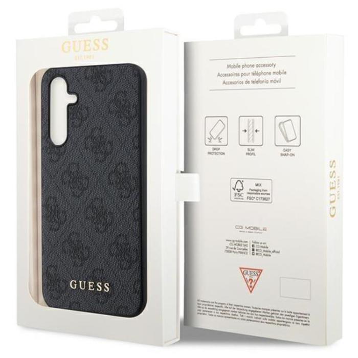 Guess - Guess Galaxy A54 5G Mobilskal Metall Gold Logo - Grå