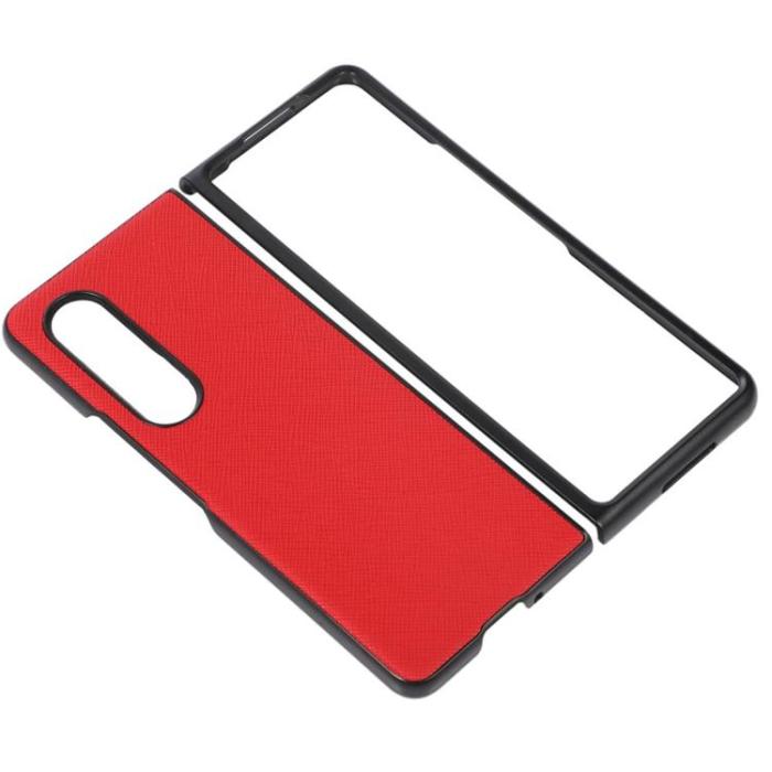 OEM - Galaxy Z Flip 4 Skal Cross Texture - Röd