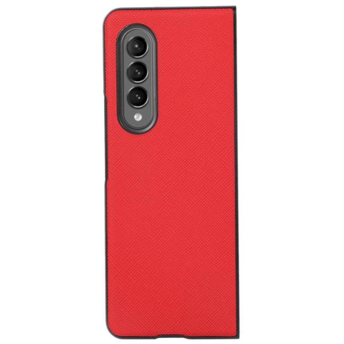 OEM - Galaxy Z Flip 4 Skal Cross Texture - Röd
