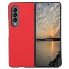 OEM - Galaxy Z Flip 4 Skal Cross Texture - Röd