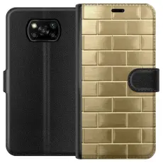 Gustaf - Pl&aring;nboksfodral till Xiaomi Poco X3 NFC med Gyllene Murstenar