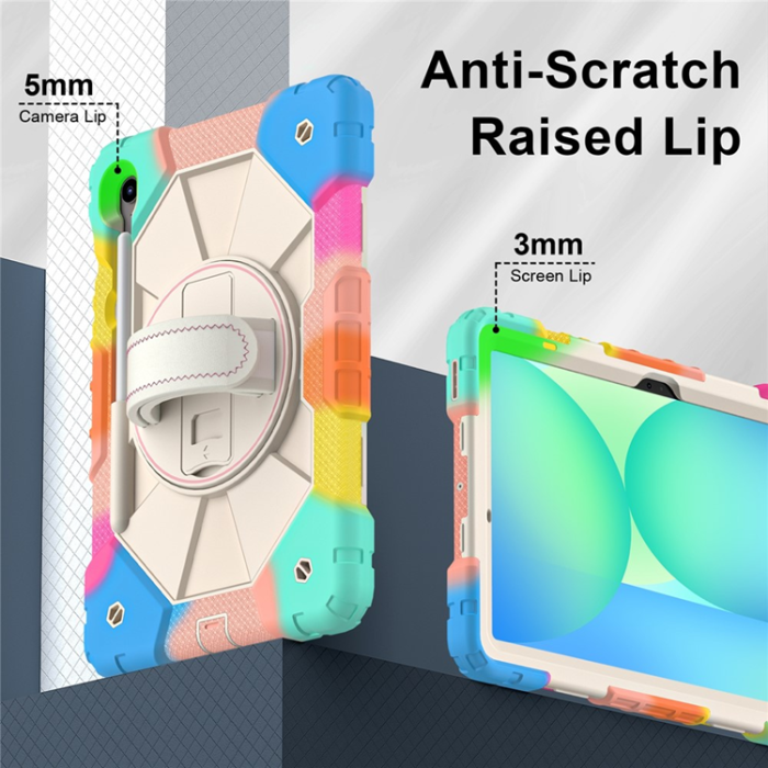 A-One Brand - Galaxy Tab S10 FE/S9 FE/S9 Skal Kickstand med Rem - Färgstark