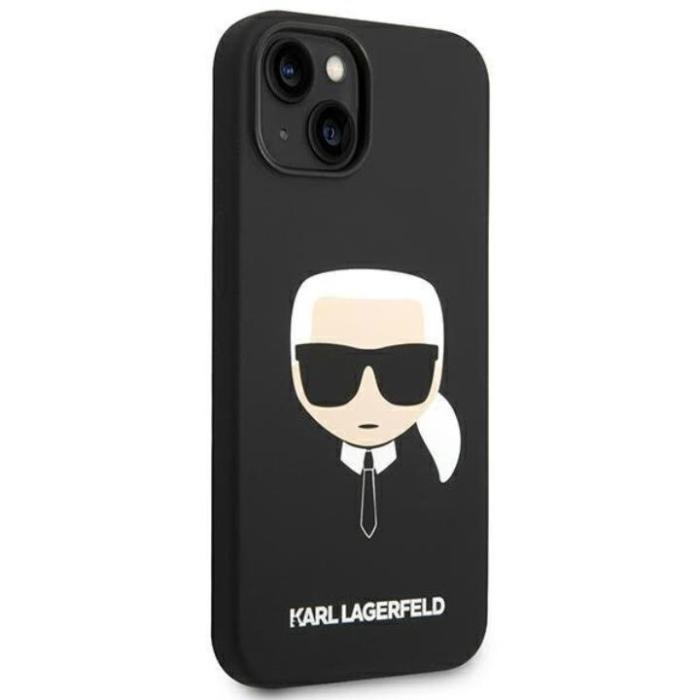 KARL LAGERFELD - Karl Lagerfeld iPhone 14 Skal Czarny Silicone Karl`s Head - Svart