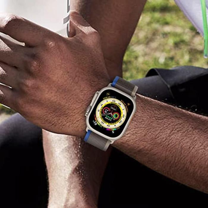 A-One Brand - Apple Watch 4/5/6/7/8/SE/Ultra (49/45/44/42mm) Trail Loop Band - Blå/Grå