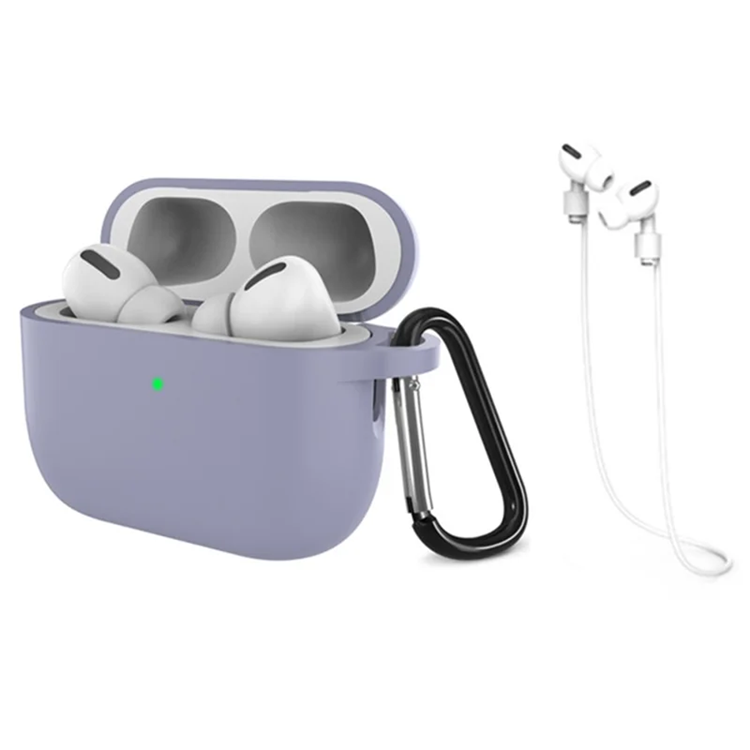 Airpods Pro 3 Mobilskal Silikon med Anti-förlorad Rem (Grå/Blå) | 2353 | AlltMobil