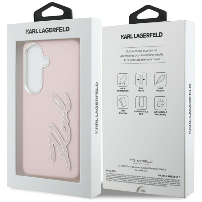 KARL LAGERFELD - Karl Lagerfeld Mobilskal För Galaxy S26 Magsafe Grained Signature Metal Resin