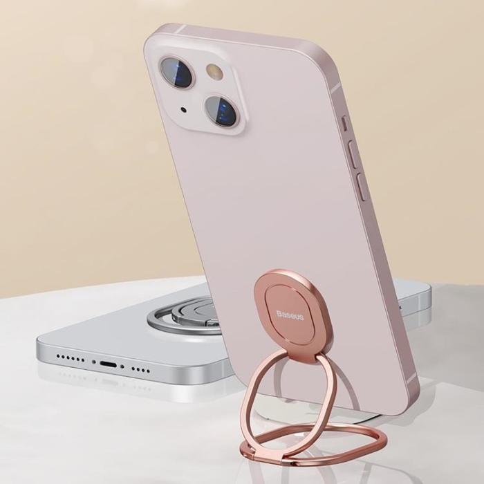 UTGATT1 - Baseus Rails Self-Adhesive Ringhållare Telefonställ - Rosa