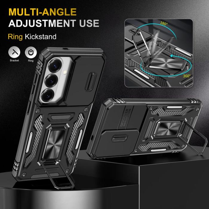 OEM - Mobilskal för Samsung Galaxy S26 Kickstand PC + TPU - Svart