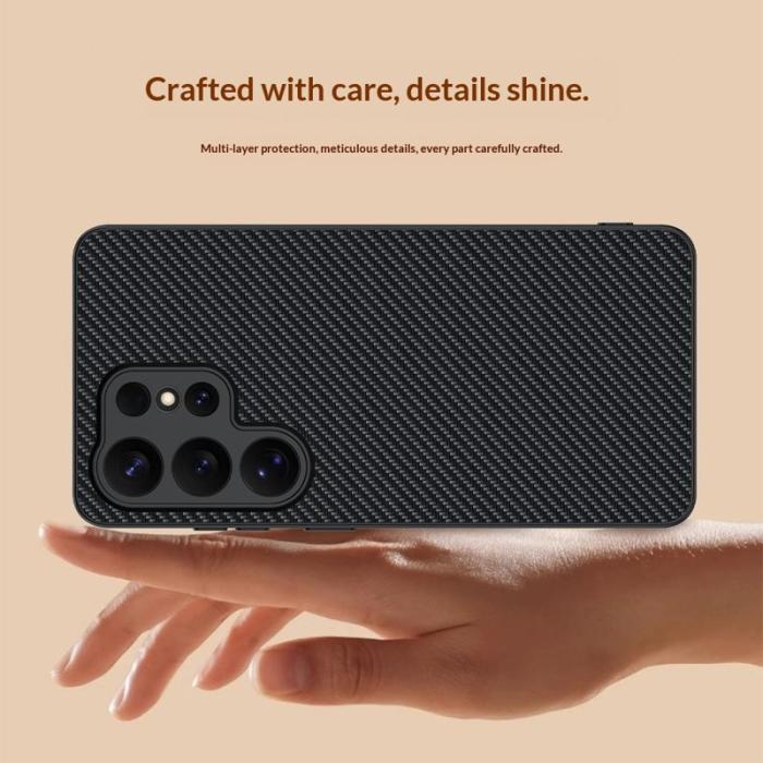 OEM - Mobilskal för Samsung Galaxy S26 Ultra Konstläder + PC - Svart